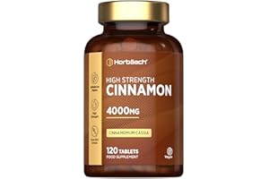HORBÄACH Cinnamon Tablets 4000mg | Blood Sugar Control | High Strength Cinnamon Extract Supplement | 120 Vegan Tablets | by Horbaach