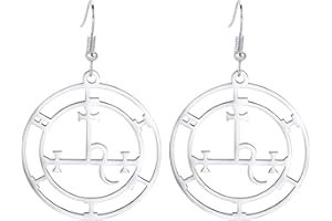 EUEAVAN Pendientes de sigil of Lilith para mujer, gótico, Lilith, diosa, colgantes, demonios, sello, símbolo de Lucifer, mitología, joyería pagana, regalos