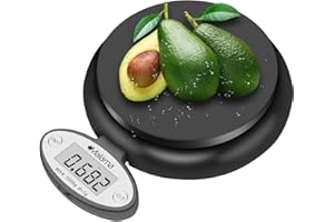MALAMA & MAPLE LEAF DESIGN Malama Digital Kitchen Scale, Accurate Multifunctional Food Scale, Creative Foldable Scale, for Cooking and baking Weighing, with 0.1oz/1g Increment, Batteries Included, 11lb/5kg Capacity, Black
