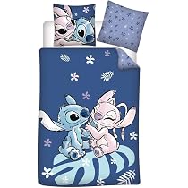 Bettwäsche „Stitch Flowers“ Für Einzelbett – Bettbezug 140x200 Cm + Kissenbezug 65x65 Cm Aus Polycotton