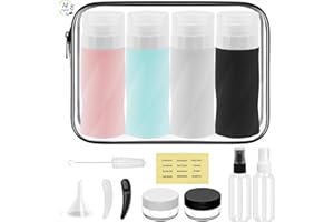 NSWAYY Silikon Reiseflaschen, Reiseflasche 14 Stück Reiseflaschen Set Reiseflaschenset für Shampoo Lotion Spülung Duschgel(90/30/10 ml) Sprühflaschen Cremeflaschen