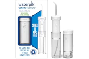 Waterpik Cordless Slide Water Flosser, Electric Dental Flosser, Rechargeable Dental Plaque Removal Tool, Clean Between Teeth, Oral Irrigator, Ideal for Travel or Small Bathrooms, White, WF-16