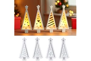 WIKIMO 4 Stück Silikonformen Gießformen Weihnachten, 6 x 14 cm Gießformen Silikon für Weihnachtsbaum Teelichthalter Kerzenformen