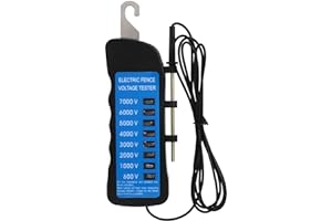 plplaaoo Elektrozaun Spannungsprüfer, Weidezaun Prüfgerät, Farming Zaunprüfer, Stromprüfer Weidezaun, Weidezaun Testgerät, 70000V Fehlersucher, Elektrozaun für Vieh, Gartengeräte mit 8 teiligem Licht