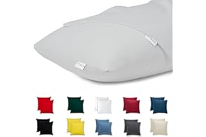 FLOWEN Taie d'oreiller 60x60 Coton Satin Premium Lot de 2 Housse Coussin pour Coussins Canapé/Lit Tissu Super Doux Resistant et Lavable Hypoallergénique Anti-Acariens avec Fermeture éclair Invisible