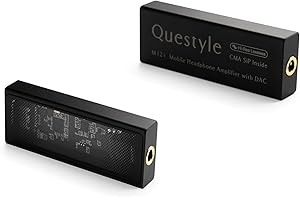 Questyle M12i HiFi Headphone Amp [MFi Certified] Portable USB DAC Lossless Mini Amp Supports PCM 768kHz/DSD512 3.5mm Outputs High Res for Smartphones/PC/Laptops