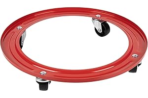 Cofan Support métallique avec 4 roulettes pour la bouteille de gaz butane | Résistant jusqu'à 50 kg | Porte bouteilles de couleur rouge | Vente unitaire
