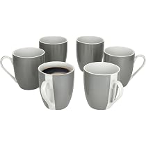MamboCat Set di 6 bicchieri da caffè Beach Pastello Stripes I 150 ml I piccoli bicchieri senza manico in gres porcellanato per 6 persone a strisce