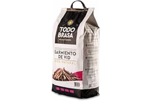 PEYCA Bolsa de sarmiento de Vid 5kg Aprox. - Todobrasa. 100% Natural. Gran Poder calorifico. Gran duracion. Ideal para BBQ, Parrilla y Horno.
