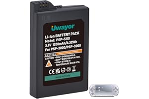 Uwayor PSP-S110 Batterie de rechange 1200 mAh compatible avec Sony PSP-2000 PSP-S110