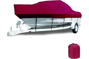 DTLEO 11-27ft Coperture per Barche, Telo Copribarca 210D Impermeabile Resistente ai Raggi UV per Esterni, Adatto per V-Hull,21to24ft