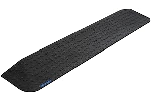 LIEKUMM Rubber Threshold Ramp 3.8 cm Height, Non-Slip Wheelchair Ramp with Star Pattern, 1000 kg Capacity Kerb Ramp for Doorways, Steps, Kerbs, Scooters, Pushchairs
