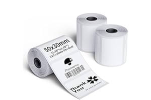 Phomemo M110/M220/M221/M200/M120 Etiqueta autoadhesiva papel de etiqueta térmica 1.96"x1.18" (50x30 mm), para Impresoras de etiquetas Phomemo M110/M221/M120/M200/M220,230 por Rollo(3 Rollos)