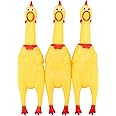 LEGEND SANDY Pollo urlante, pollo squaking in gomma gialla novità e durevole pollo in gomma per bambini e cani, confezione da