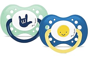 DODIE, Sucettes Anatomiques, Tétine pour bébé, +18 mois, Sans BPA*, résistante, Mathilde Cabanas, Smiley, Lot de 2