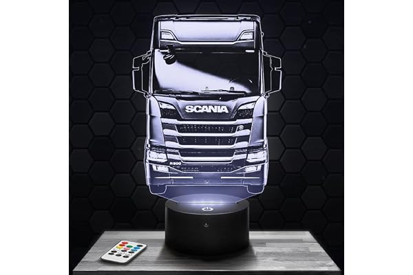 Lampephoto.fr - Lampe 3D Camion Routier Truck, Idée Cadeau Routier, Veilleuse Tactile Led Illusion, Effet Hologramme 3D, Idée Cadeau Noël Anniversaire Garçon et Fille, Chambre d'Enfant ou Adulte TOP