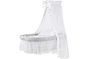 Stubenwagen Set 8-teilig mit Matratze von WALDIN, XXL, Bollerwagen,komplett Set, 8 Sets wählbar,grau/sterne grau