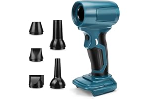 KSWIOWN Soffiante per Polvere Senza Fili Compatibile Makita 18V - Soffiatore Portatile 85000 RPM, Motore Brushless, 5 Ugelli, Velocità Regolabile Continuamente (Senza Batteria)