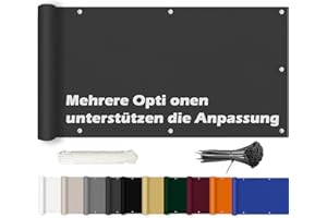 ROBAG Sichtschutz für Balkon 70x650cm, Balkonumspannungen, Windschutz Sonnenschutz, mit Ösen und Kordel für Gartenzaun Balkonzaun -Anthrazit