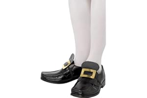 (SINGLE BUCKLE) - Tales of Old England Metal Shoe Buckle, Gold, with Elastic Strap