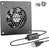BRIEFCEC USB Fan 80mm Cabinet Fan 5V Fan 2600RPM 32CFM USB PC Fans Cooling Radiator with Black Metal Panel for Home Theater A