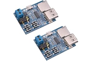 HiLetgo 2pcs TF Card U Disk Play MP3 Decoder Player Module with Audio Amplifier Audio Decoding Player Module Micro USB 5V Power Supply