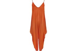 WearAll - Mujeres Lagenlook Sandalia Holgado Harén Mono Vestido Superior Mono Corto