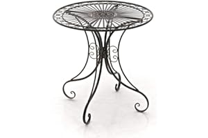 CLP Stół żelazny Hari w stylu secesyjnym, stół ogrodowy z artystycznymi zdobieniami, dostępny, kolor: brąz
