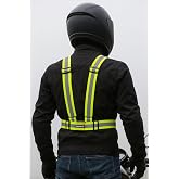 Motobros Motosiklet ve Bisiklet Reflekt&ouml;rl&uuml; Kemer Yelek, Unisex, Siyah