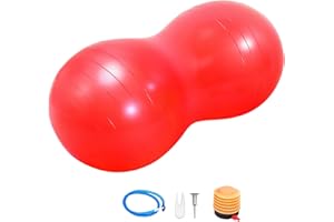JF HOME BLISS Peanut Ball Therapy with Pump, Sensory Gym Ball for Yoga, Pilates, Core Training & Balance, PVC Exercise Ball for Autism, Posture Fitness Equipment for Kids Children Adults (90x45CM)