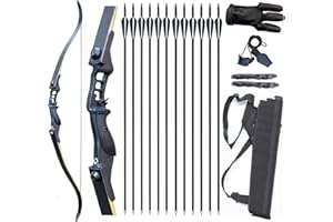 Vogbel Archery Recurve Bow and Arrows for Adults 52" Archery Set 30-50lb Takedown Bow Right Hand Metal Riser with Arrows Quiver for Hunting Shooting