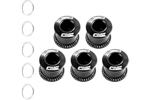 CNC 5 Pezzi Viti per Corona Bici in Lega Acciaio, M8 * 6.5 mm Doppia Dadi & Bulloni per Corona Bicicletta di Shimano Sram, Nero/Blu/Rosso/Arancione