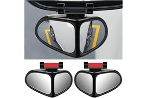 JNNJ 2Pcs Specchietto Cieco 2 in 1, Regolabile Specchietti Retrovisore Grandangolare Rotazione di 360 Gradi, Specchietto in Vetro Laterale Ausiliario Universale per Auto SUV e Camion(Nero)