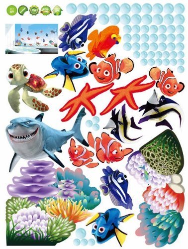 DecoBay Finding Nemo Fisch Wand Sticker Mehrweg Wiederverwertbar Kinder Aufkleber Badezimmer Wandtattoo Kinderzimmer Wandsticker - 5
