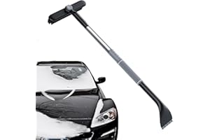 FINEVERNEK Eiskratzer Auto mit Besen,3-in-1-Multifunktions-Schneebürste, Einziehbare Eiskratzer Auto, Auto Eiskratzer mit 360° Drehbarem Bürstenkopf, 86cm Lange Schneeschaufel mit Schaumstoffgriff