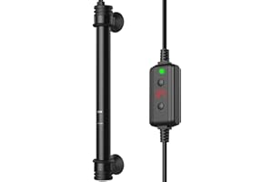 NICREW Riscaldatore Acquario 300 W, Riscaldatore per Acquario Sommergibile con Indicatore di Temperatura per Acquario Fino a 300 L, Termostato Acquario con Ventose