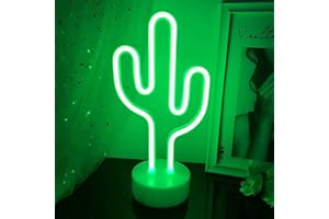 NIWWIN Neón Sign,Cactus Neon Led, luces neon decoracion, luces decorativas con base, pilas o usb, decoraciones de navidad, fiestas de cumpleaños, regalos para niños