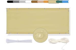 MEEYI Frangivista Frangivento per Balcone 70x250cm Frangivista e Telo frangivento per balconi Telo Frangivista per Balconeper Balconecon Occhielli Corde e Fascetta dal Vento Impermeabile Giallo