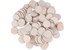 WINOMO Lot de 100 rondelles en bois pour bricolage et artisanat de mariage