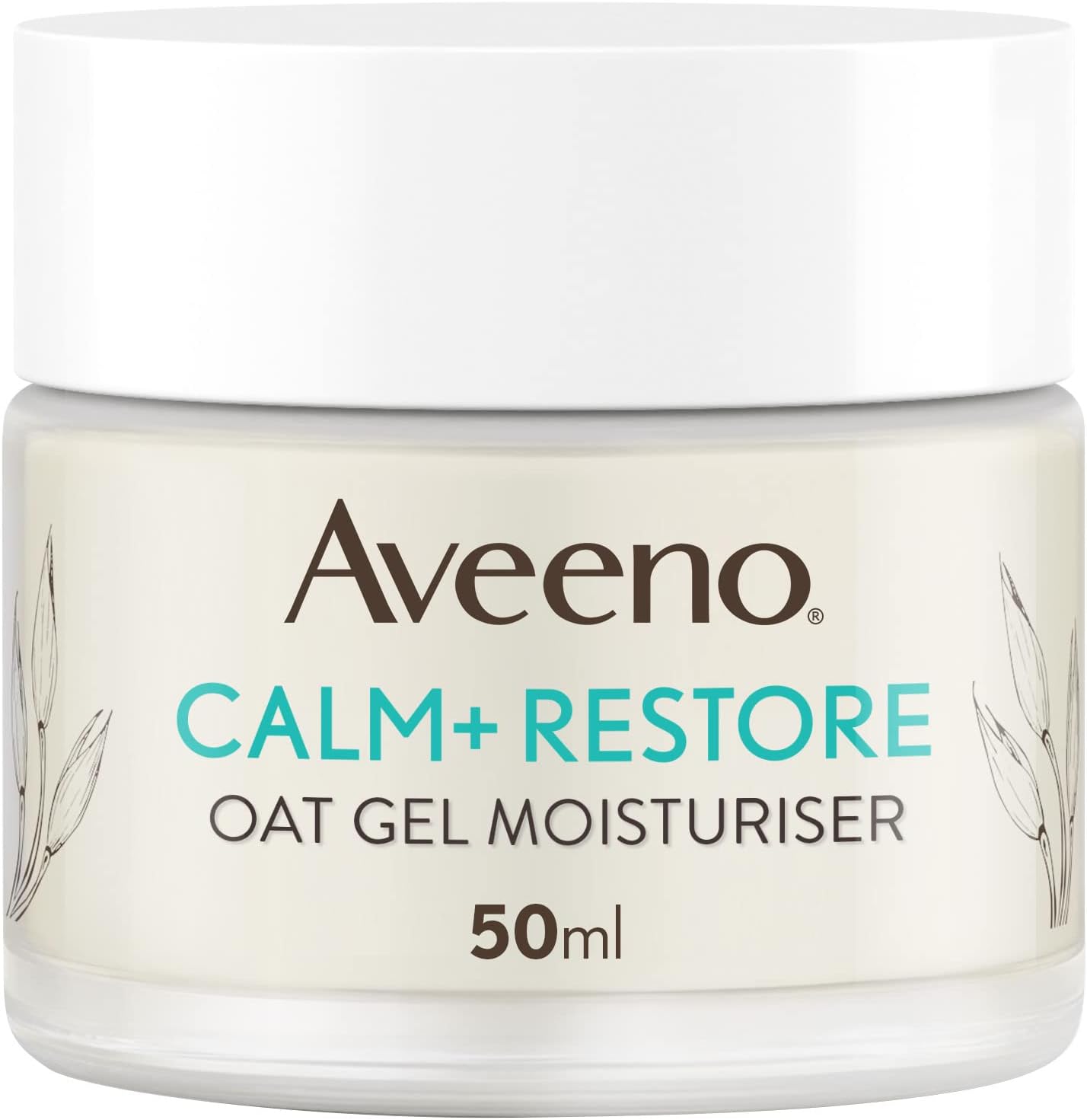 Aveeno Face Calm+Restore Oat Gel Moisturiser (1x 50ml), Face Moisturiser to Instantly Soothe and Replenish the Skin's Moisture Barrier, Intensely Nourishing Day Cream, Suitable for Sensitive Skin