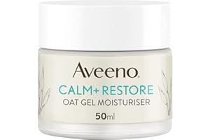 Aveeno Face Calm+Restore Oat Gel Moisturiser (1x 50ml), Face Moisturiser to Instantly Soothe and Replenish the Skin's Moisture Barrier, Intensely Nourishing Day Cream, Suitable for Sensitive Skin