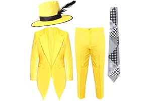 I LOVE FANCY DRESS LTD Żółty kostium dla dorosłych zamaskowany mężczyzna lata 80-te - idealny na imprezy kostiumowe - mały