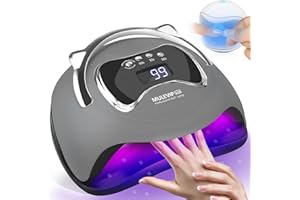 MULEVIP Lampe UV Ongles Gel 180W Lampe UV Lampe LED Ongle,Lampe UV LED Machine UV Led pour Ongles 4 Minuteries 10s/30s/60s/99s, avec Mini Lampe UV Ongles Gel,Base Amovible, pour Toutes Les Gels
