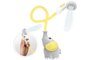 Yookidoo Baby Bath Shower Head - Elephant Bath Toy and Trunk Spout Rinser - for Newborn Babies in Tub Or Sink (Yellow)