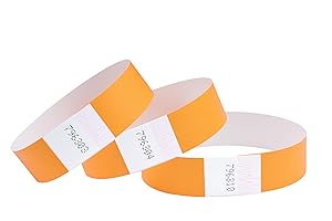CINTAPUNTO - 500 Pulseras de papel para eventos fiesta discoteca - identificativas - pulseiras - pulsera identificativa festival - brazalete fluorescentes neon - festival wristband - Neon Orange
