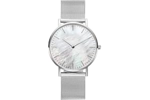 Basfur Montre-Bracelet pour Femme, Montre à Quartz analogique pour Femme avec Bracelet en Maille en Acier Inoxydable