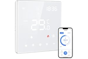 AVATTO Thermostat mit 2 Funktionen für Wasser-Fußbodenheizung Stellantrieb Und Gas Boiler Steuerung kompatibel mit Alexa, Google Home Sprachsteuerung Und Smart Life-App Fernbedienung 2.4GH-WLAN 3A