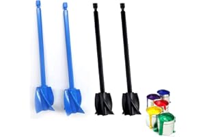 LONGHAO 4 pcs,Mixer Aufsatz Bohrmaschine für Herz,Epoxidharz Mischpaddel,FarbrüHrer Bohrmaschine,HarzmischerzubehöR,Farbmischerpaddel,MischerzubehöR,Zum RüHren Von Farbe,Harz,Farbe(Blau/Schwarz)