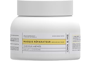 OMA & ME Masque Réparateur Cheveux Abîmés - Répare et Revitalise les Cheveux Abîmés, Ternes ou Fragilisés - Soin Masque Cheveux 98% d'Ingrédients d'Origine Naturelle, Fabriqué en France - 250ml