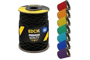 EdcX Paracorde en Nylon 4 mm 550 30, 50, 100, 300m (100-1000 Pieds) - Type III, Corde 100% Nylon, Corde à 7 brins, Corde en Nylon 4 mm dans des Couleurs Unies